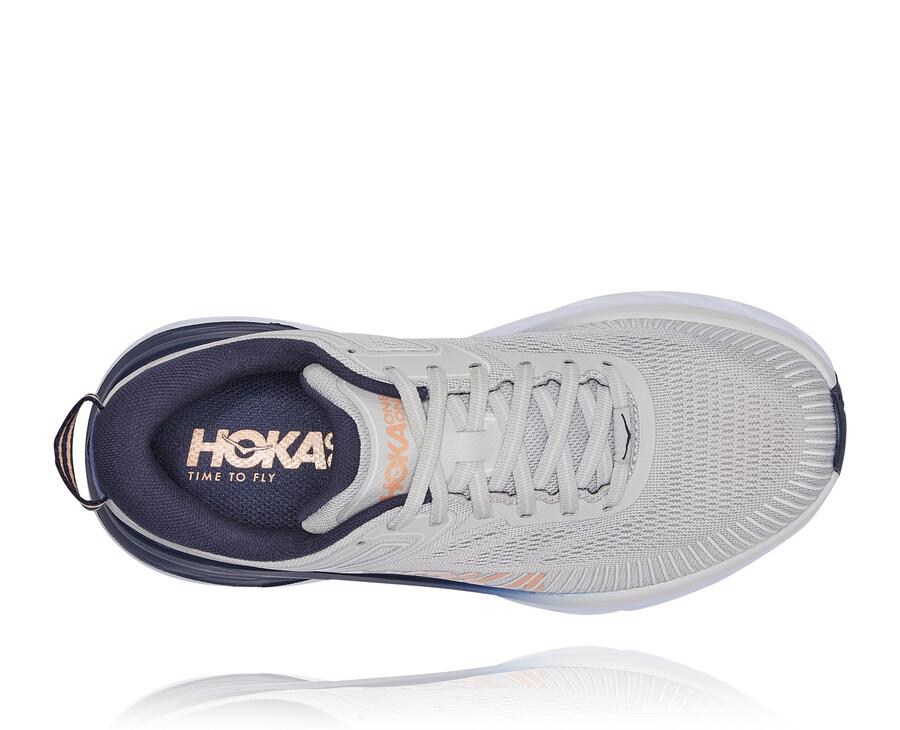 Hoka One One Koşu Ayakkabısı Kadın Gri/Siyah - Bondi 7 - MH6370425